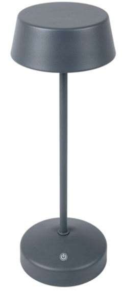 Image de LAMPE LED SANS FIL + RECHARGEABLE USB+VARIATEUR GRIS METAL
