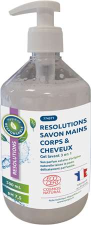 RESOLUTIONS MAINS CORPS & CHEVEUX 500ML ECOCERT COSMOS