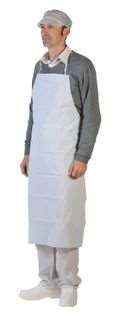 Image de TABLIER PVC BLANC ATTACHE COTON x1