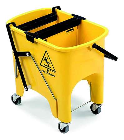 Image de SEAU LAVAGE ROCKET AVEC PRESSE A ROULEAU + ROUES