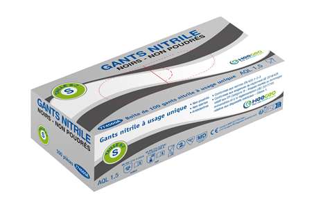 Image de GANTS NITRILE NP U.U NOIR TM X 100