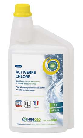 Image de ACTIVERRE CHLORE LIQUIDE DE LAVAGE VERRES 1L