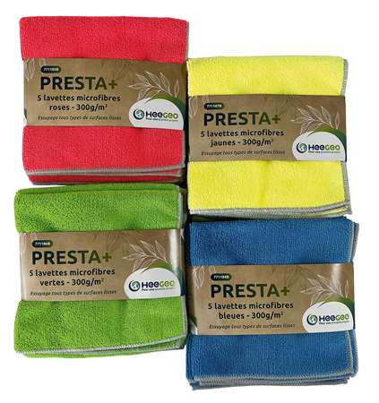 Image de LAVETTE PRESTA+ MICROFIBRES VERTE SACHET DE 5