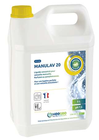 Image de MANULAV 20 LIQUIDE VAISSELLE CONCENTRE PAMPLEMOUSSE 5L