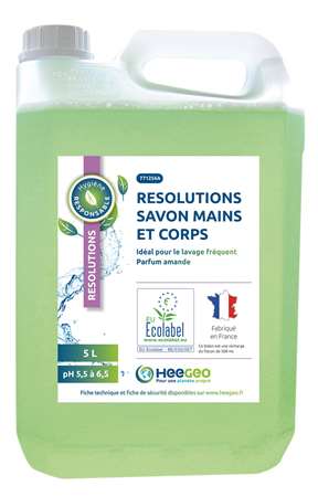 Image de RESOLUTIONS SAVON MAINS ET CORPS AMANDE 5L ECOLABEL