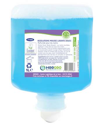 Image de RESOLUTIONS MOUSSE LAVANTE MAINS CORPS CHEVEUX 1L ECOLABEL
