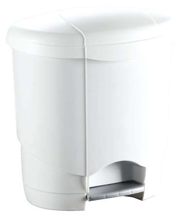 Image de POUBELLE RONDE PLASTIQUE A PEDALE BLANCHE 12L