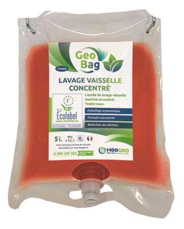 Image de GEO BAG LAVAGE VAISSELLE ECOLABEL CONCENTRE 2 POCHES DE 5L