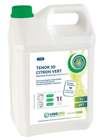 Image de TENOR 3D DETERG DESINFECT DESODO CITRON VERT 5L