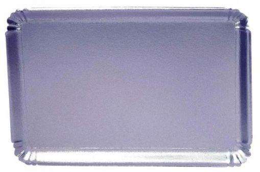 Image de PLATEAU TRAITEUR CARTON ARGENT 19 x 28 cm X 100