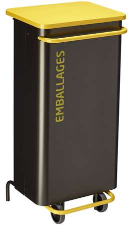Image de NOMADE POUBELLE DE TRI MOBILE 110L 'emballages' GRIS/JAUNE