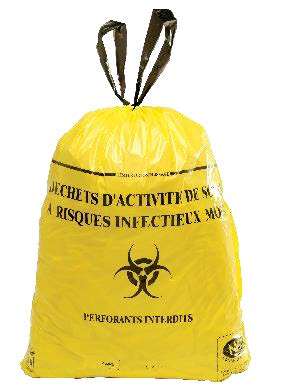 Image de SAC DASRI BD 30L JAUNE 18µ COLIS DE 500