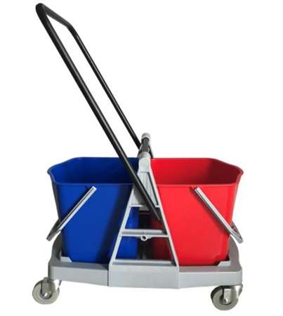 Image de CHARIOT LAVAGE 2 SEAUX 2X15L + PRESSE M + TIMON